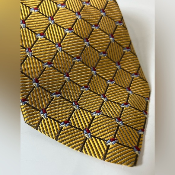 Robert Talbott Best of Class Made in USA 100% Silk Elegant Gold Patterned Tie - Picture 3 of 10